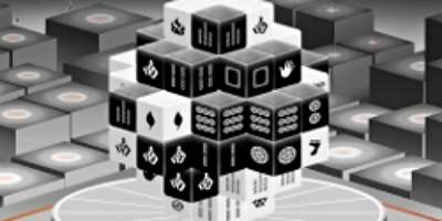 Mahjong Schwarz Weiss 3D gratis online spielen